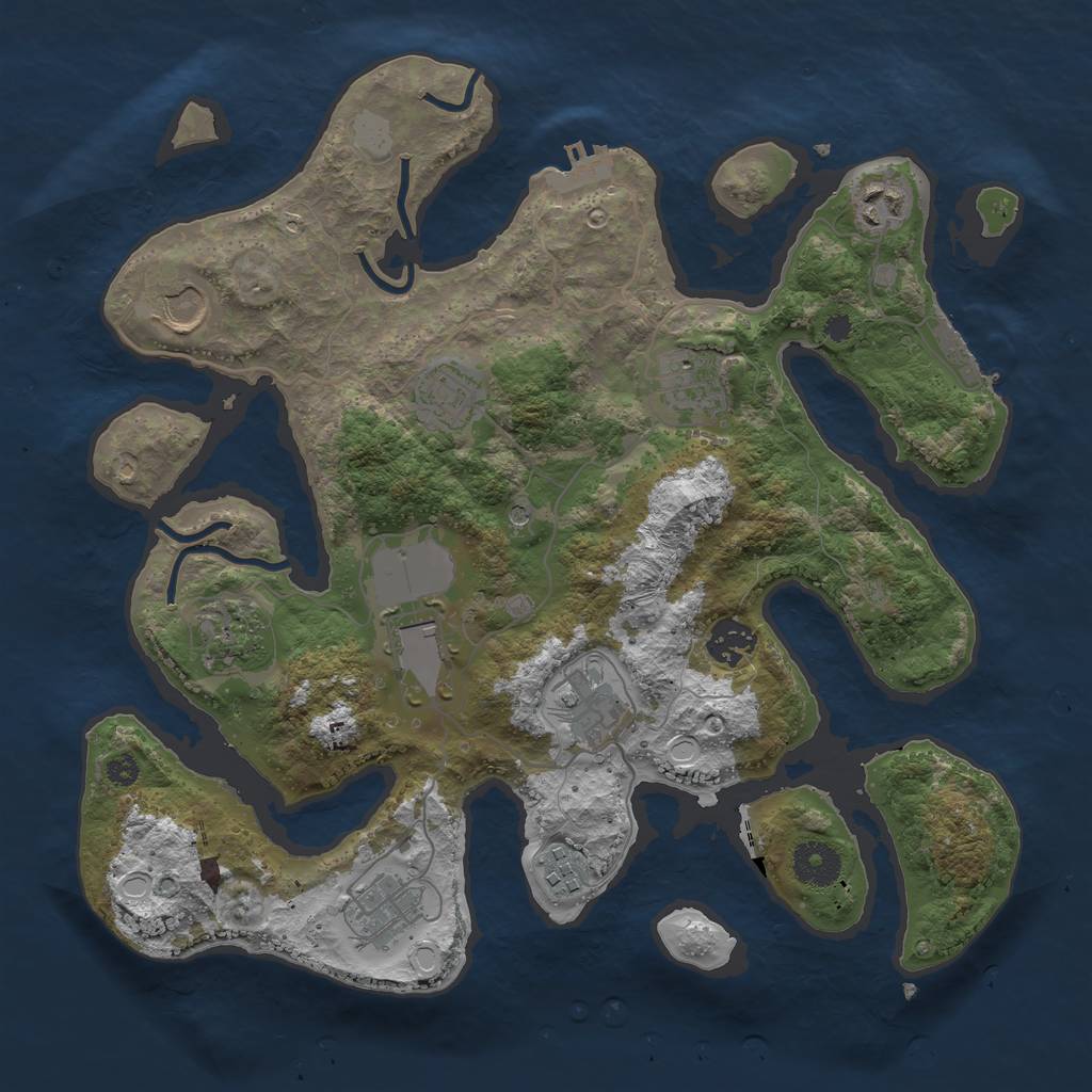 Rust Map: Procedural Map, Size: 3500, Seed: 1665548795, 18 Monuments