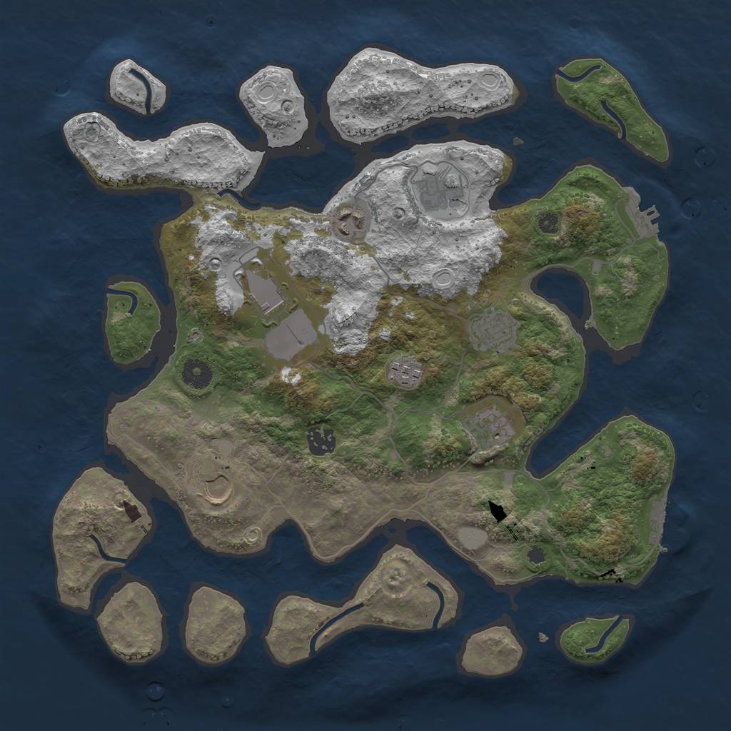 Rust Map: Procedural Map, Size: 3700, Seed: 934852, 15 Monuments