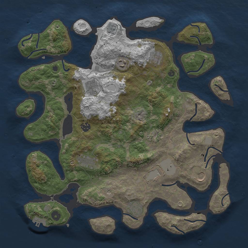 Rust Map: Procedural Map, Size: 3932, Seed: 10000001, 17 Monuments