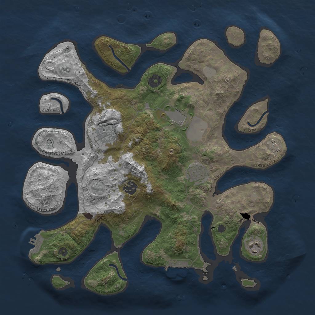 Rust Map: Procedural Map, Size: 3500, Seed: 17728, 14 Monuments