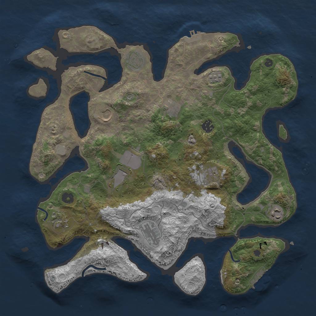 Rust Map: Procedural Map, Size: 4000, Seed: 2685865, 18 Monuments