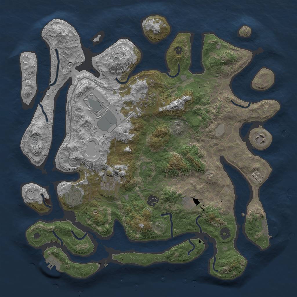 Rust Map: Procedural Map, Size: 4000, Seed: 925033, 16 Monuments