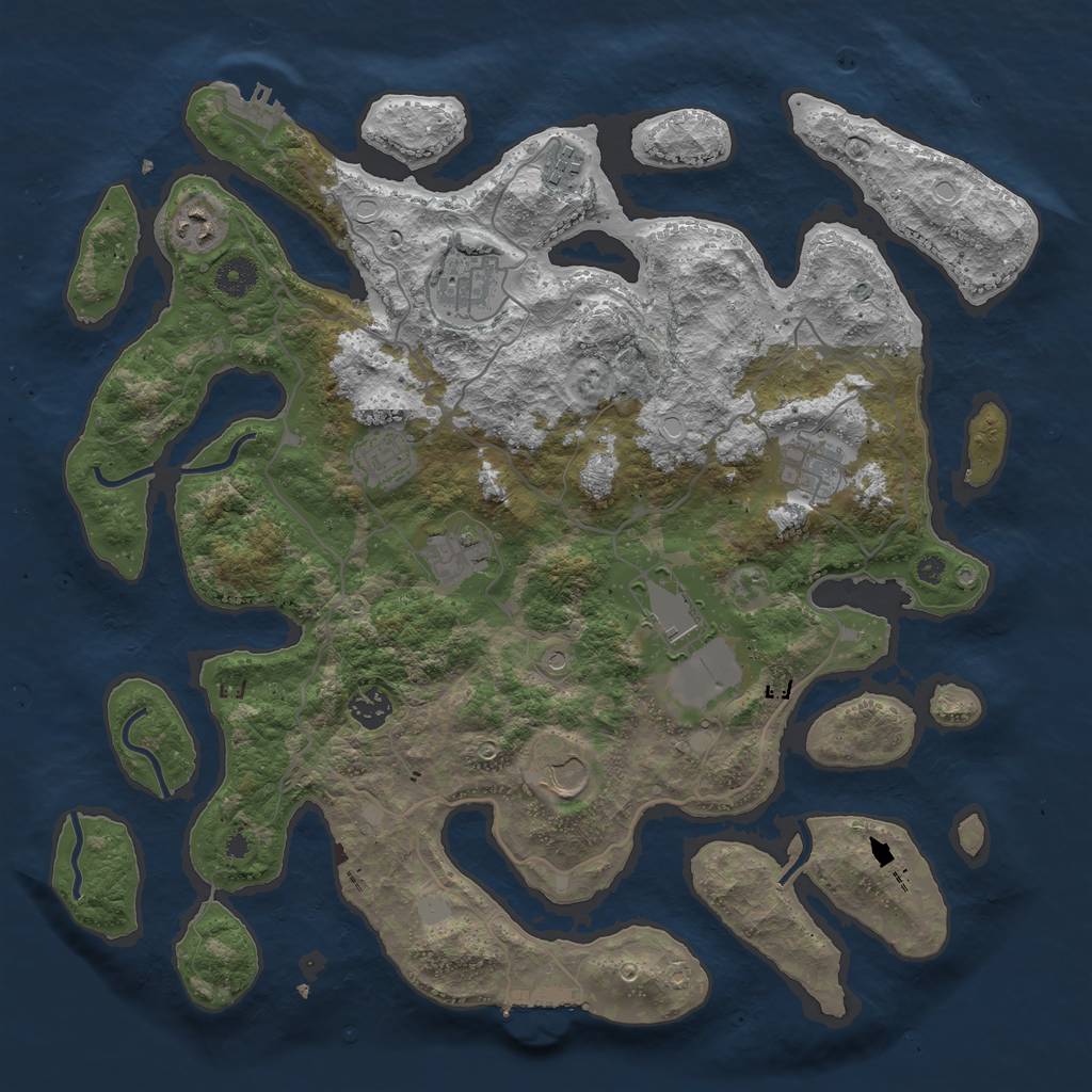 Rust Map: Procedural Map, Size: 4000, Seed: 250240, 17 Monuments