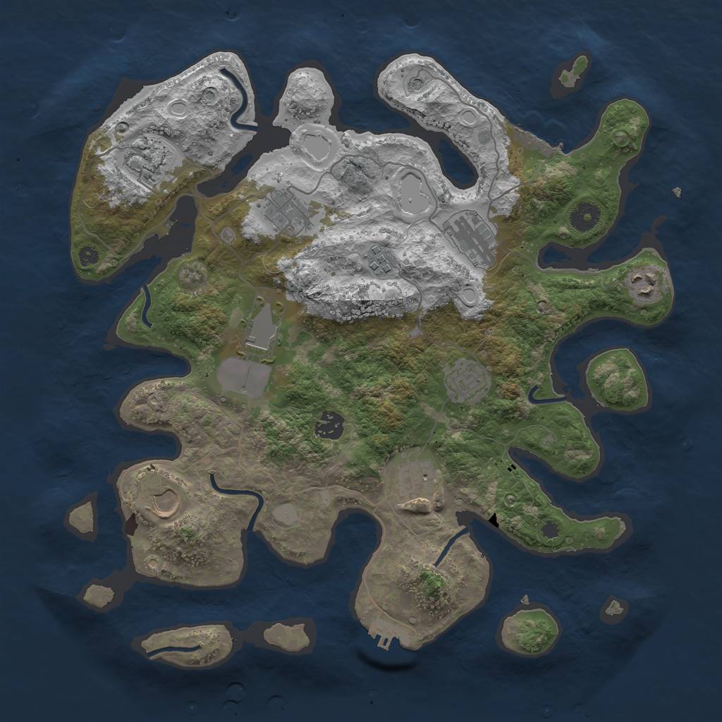 Rust Map: Procedural Map, Size: 3750, Seed: 8795421, 18 Monuments