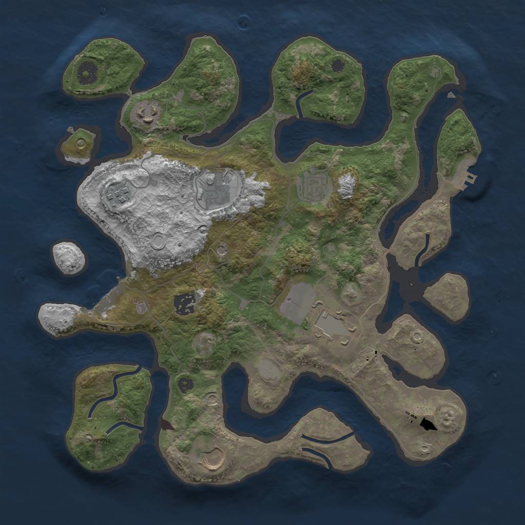 Rust Map: Procedural Map, Size: 3500, Seed: 59169398, 15 Monuments