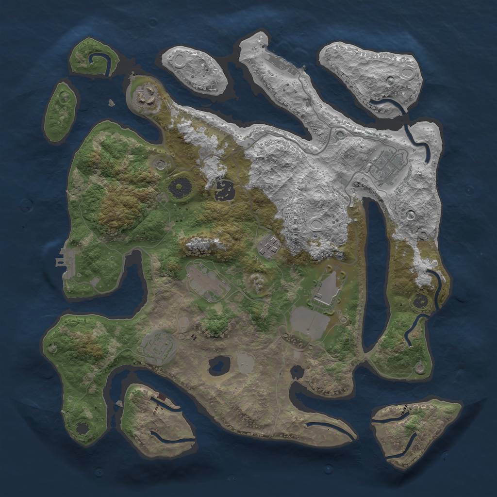 Rust Map: Procedural Map, Size: 3507, Seed: 13829, 15 Monuments