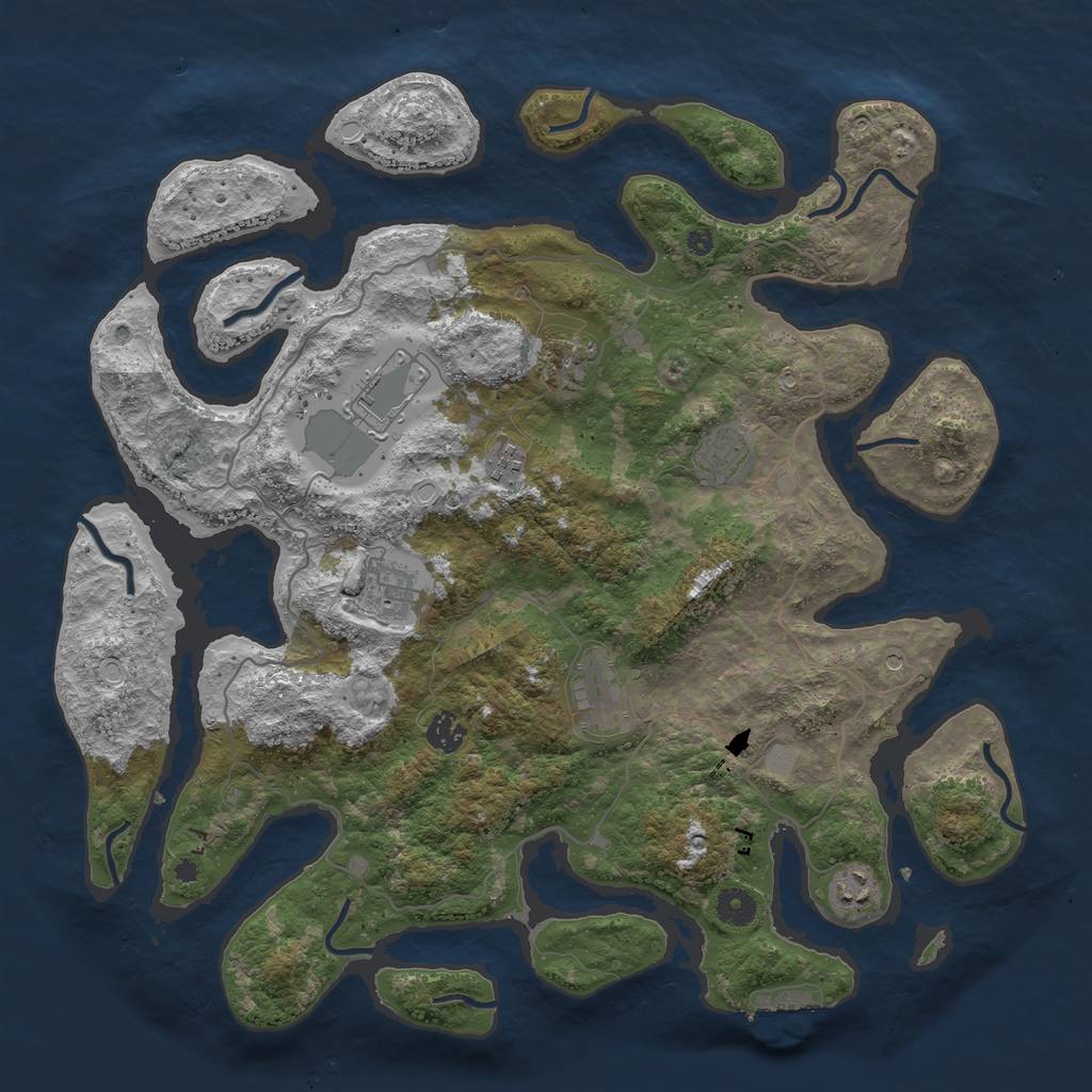 Rust Map: Procedural Map, Size: 4200, Seed: 130013, 15 Monuments
