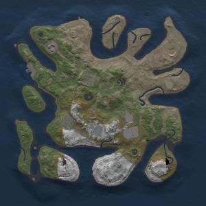 Thumbnail Rust Map: Procedural Map, Size: 3500, Seed: 43, 15 Monuments