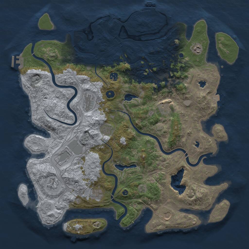 Rust Map: Procedural Map, Size: 4500, Seed: 1313956234, 16 Monuments