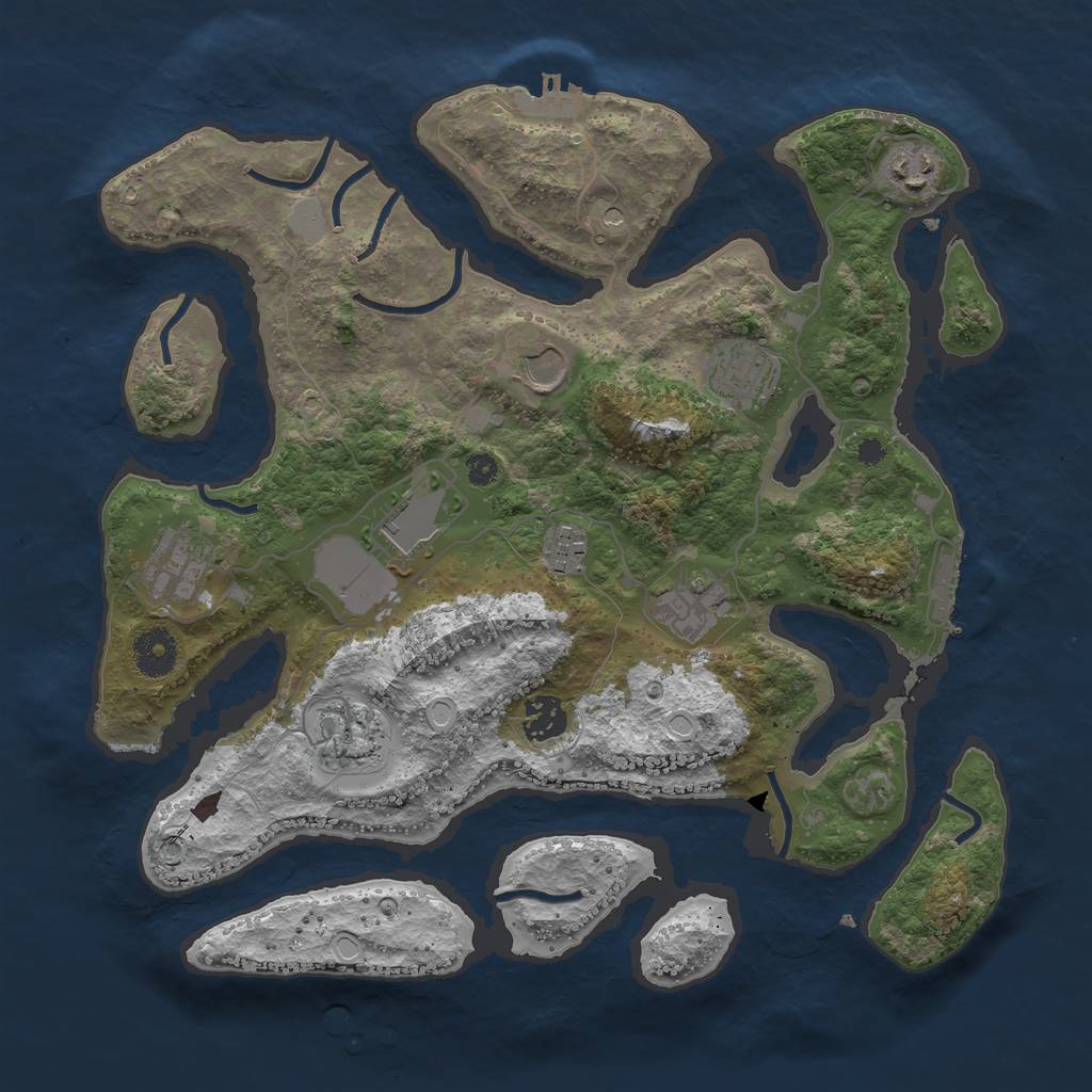 Rust Map: Procedural Map, Size: 3550, Seed: 96335, 17 Monuments