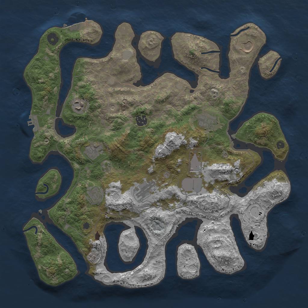 Rust Map: Procedural Map, Size: 4000, Seed: 120172892, 17 Monuments