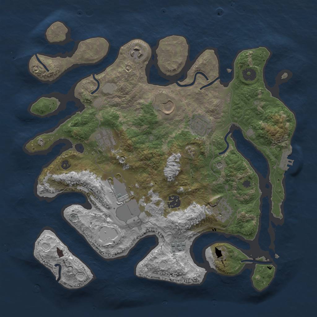 Rust Map: Procedural Map, Size: 3500, Seed: 1942, 15 Monuments