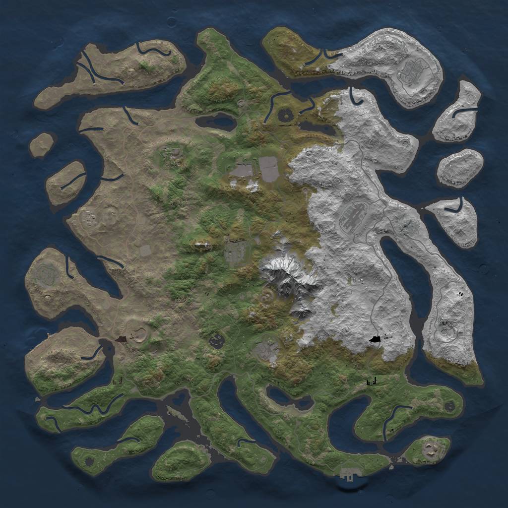 Rust Map: Procedural Map, Size: 5100, Seed: 1928, 19 Monuments
