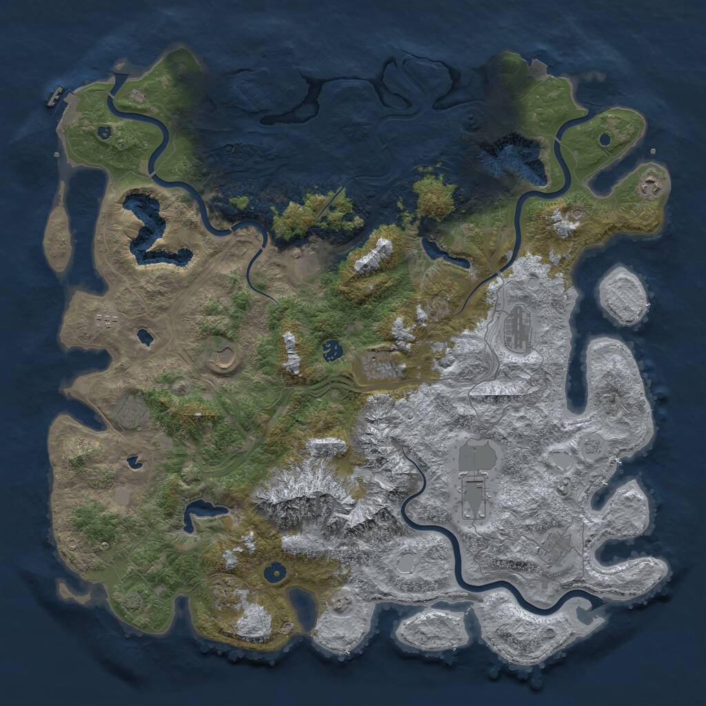 Rust Map: Procedural Map, Size: 5000, Seed: 23110, 17 Monuments