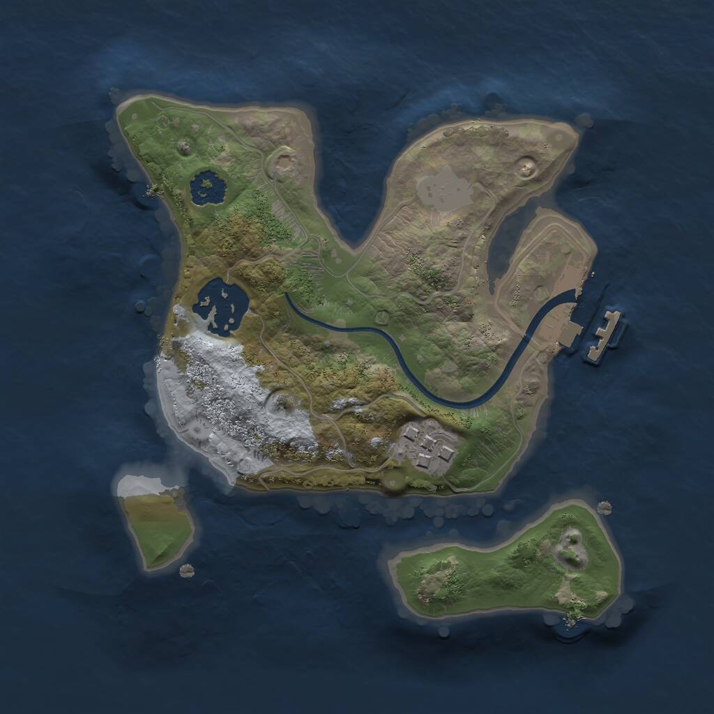 Rust Map: Procedural Map, Size: 2000, Seed: 420698008, 4 Monuments