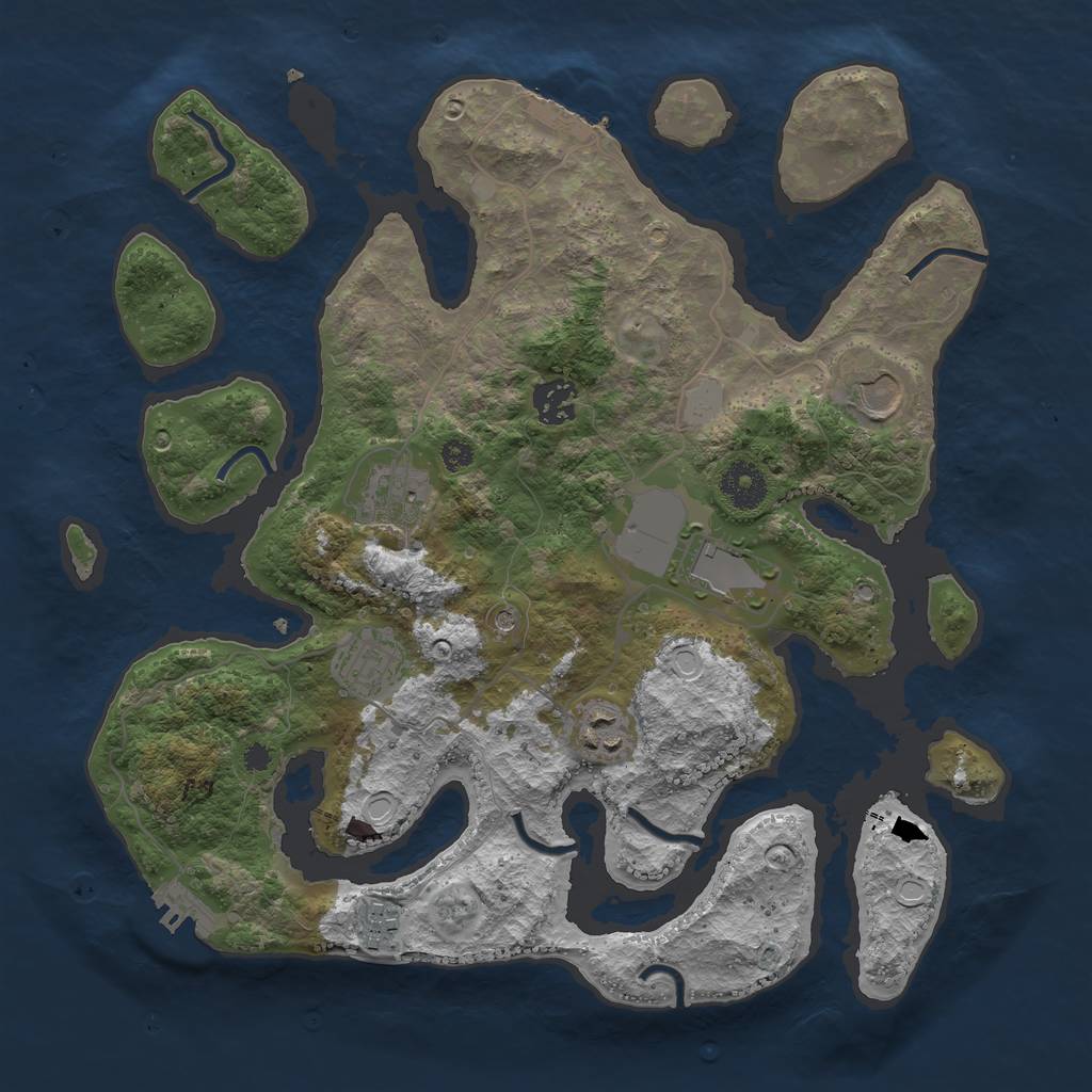 Rust Map: Procedural Map, Size: 3500, Seed: 305513039, 15 Monuments