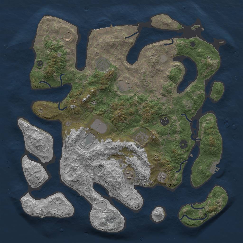 Rust Map: Procedural Map, Size: 4100, Seed: 25626, 16 Monuments
