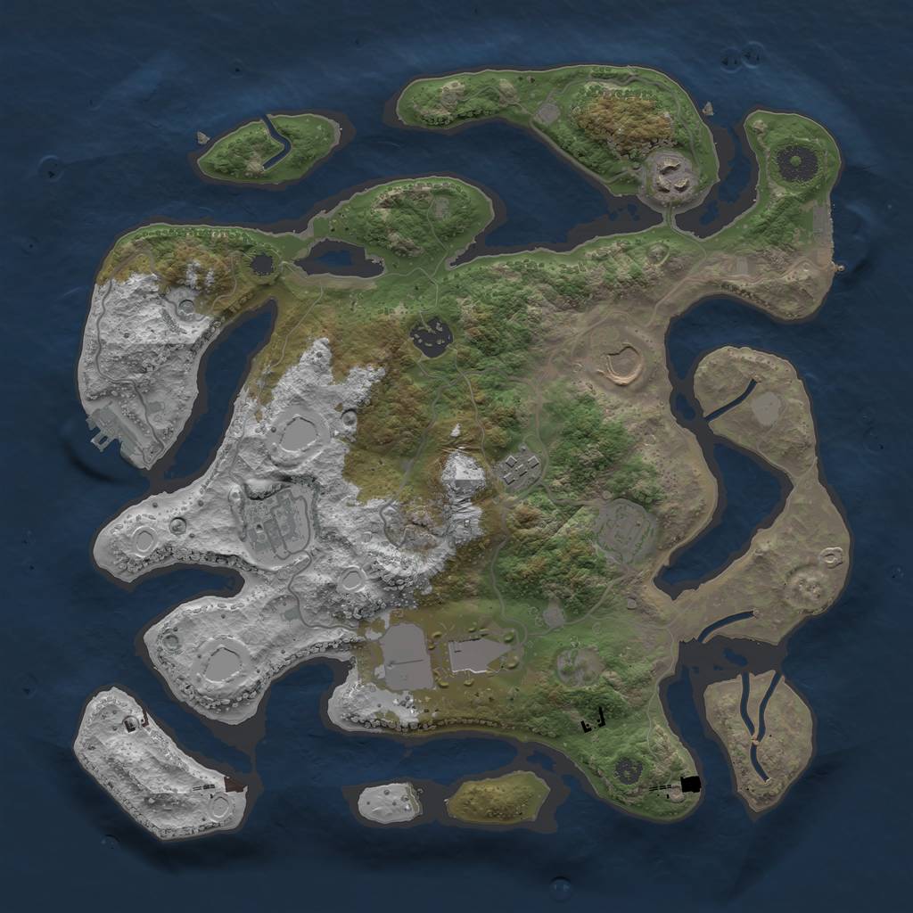 Rust Map: Procedural Map, Size: 3500, Seed: 121315422, 15 Monuments