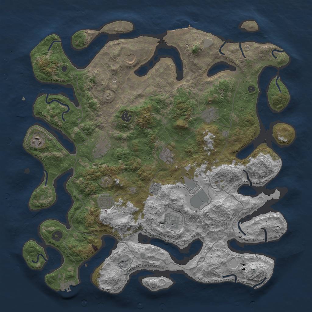 Rust Map: Procedural Map, Size: 4500, Seed: 86710, 18 Monuments
