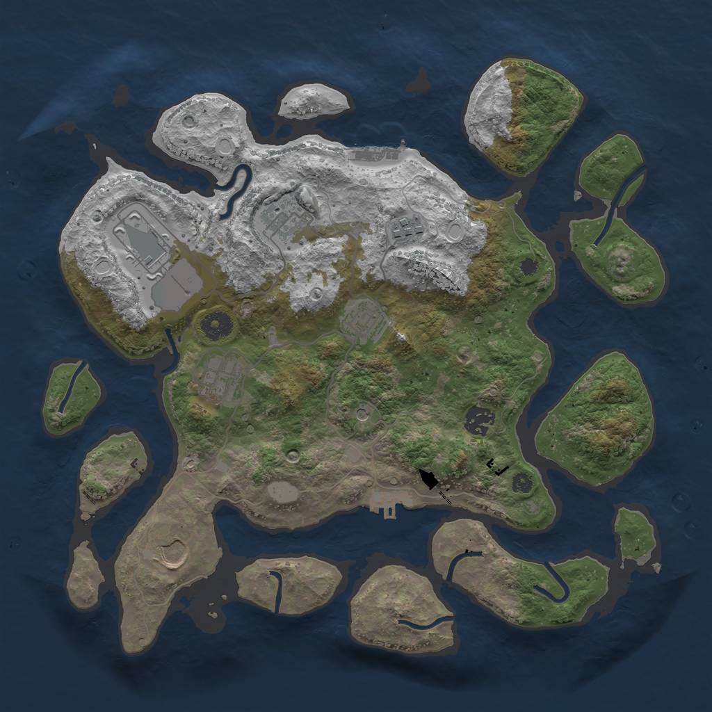 Rust Map: Procedural Map, Size: 3600, Seed: 321123, 15 Monuments