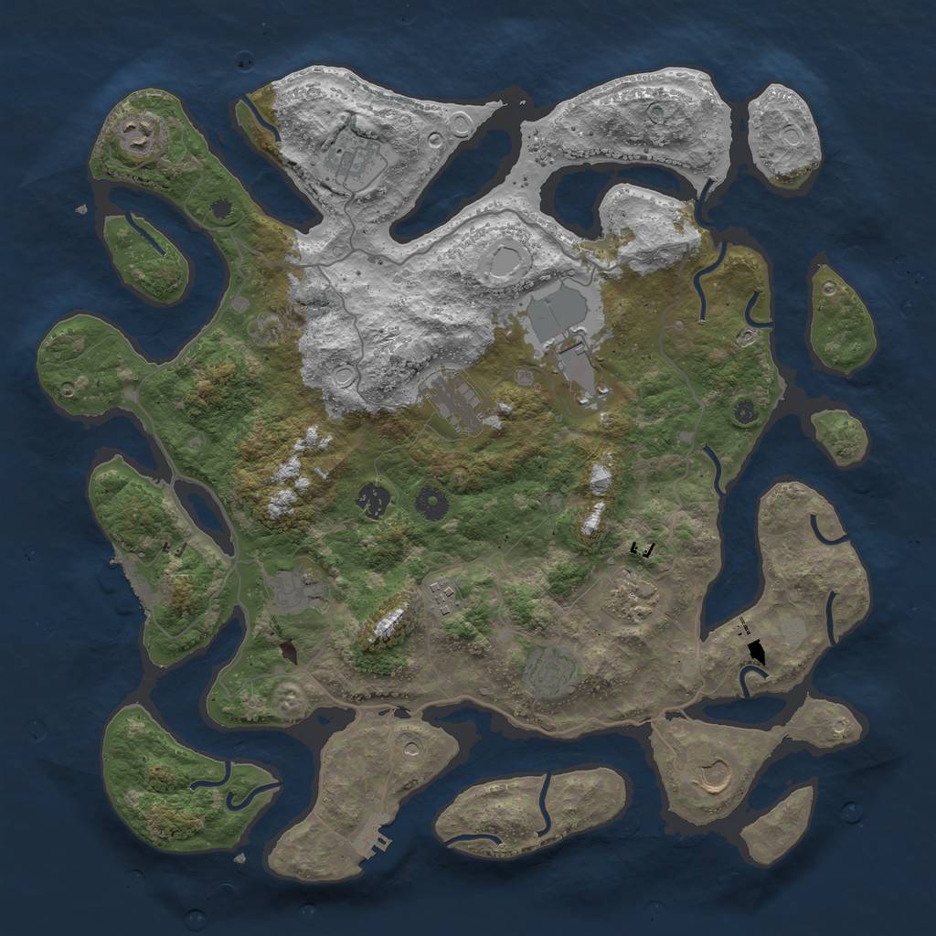 Rust Map: Procedural Map, Size: 4200, Seed: 88, 18 Monuments