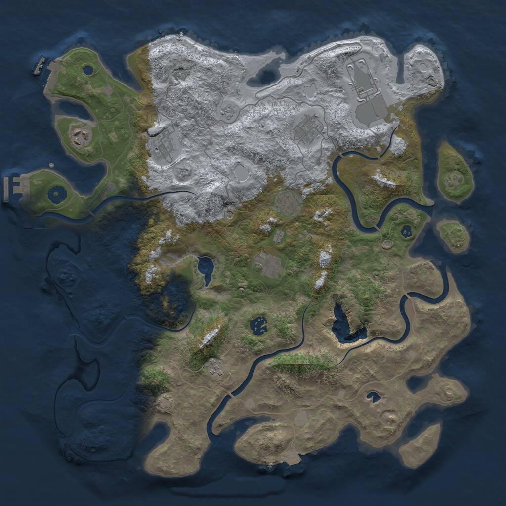 Rust Map: Procedural Map, Size: 4200, Seed: 88, 14 Monuments