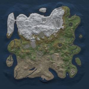 Thumbnail Rust Map: Procedural Map, Size: 3500, Seed: 1864654913, 17 Monuments