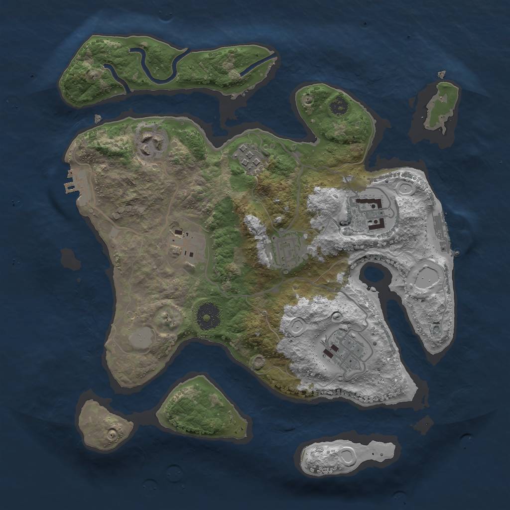 Rust Map: Procedural Map, Size: 3000, Seed: 87, 13 Monuments