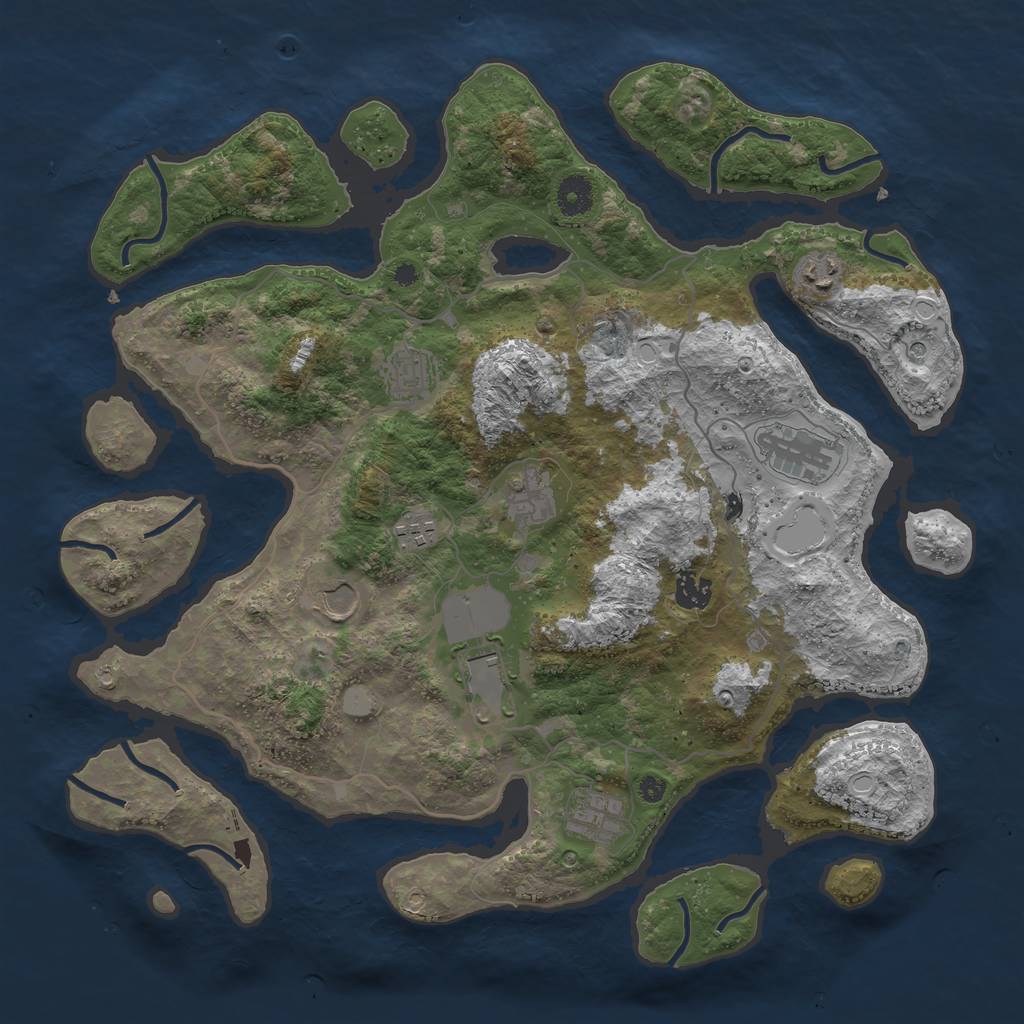 Rust Map: Procedural Map, Size: 4000, Seed: 111293, 15 Monuments