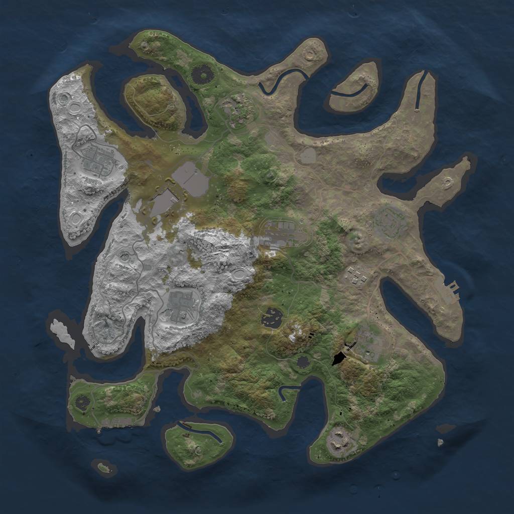 Rust Map: Procedural Map, Size: 3700, Seed: 2770546, 18 Monuments