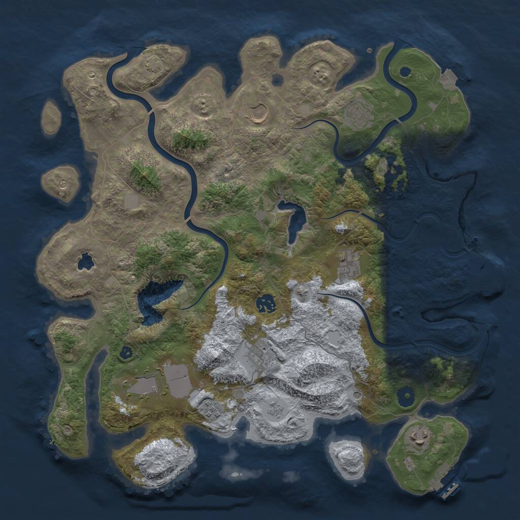 Rust Map: Procedural Map, Size: 4000, Seed: 558712107, 14 Monuments