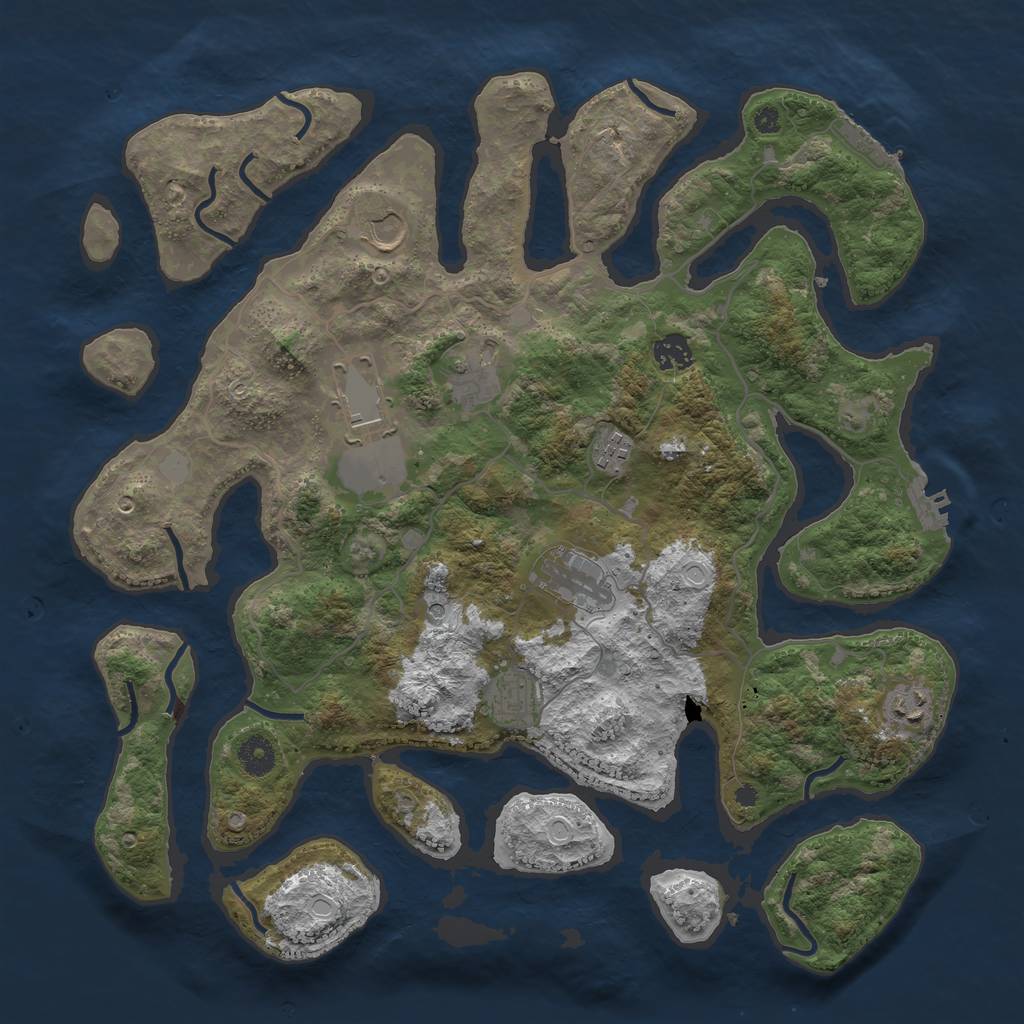 Rust Map: Procedural Map, Size: 4000, Seed: 558712107, 16 Monuments