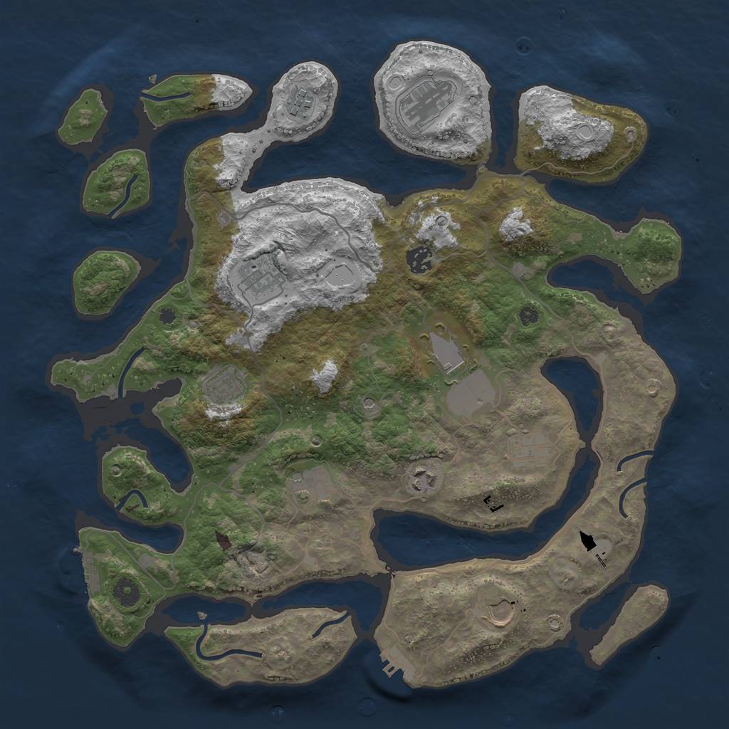 Rust Map: Procedural Map, Size: 4000, Seed: 944902, 18 Monuments