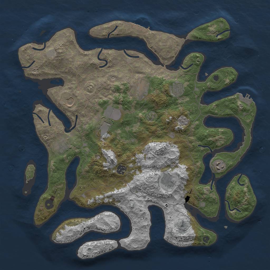 Rust Map: Procedural Map, Size: 4250, Seed: 12099, 17 Monuments
