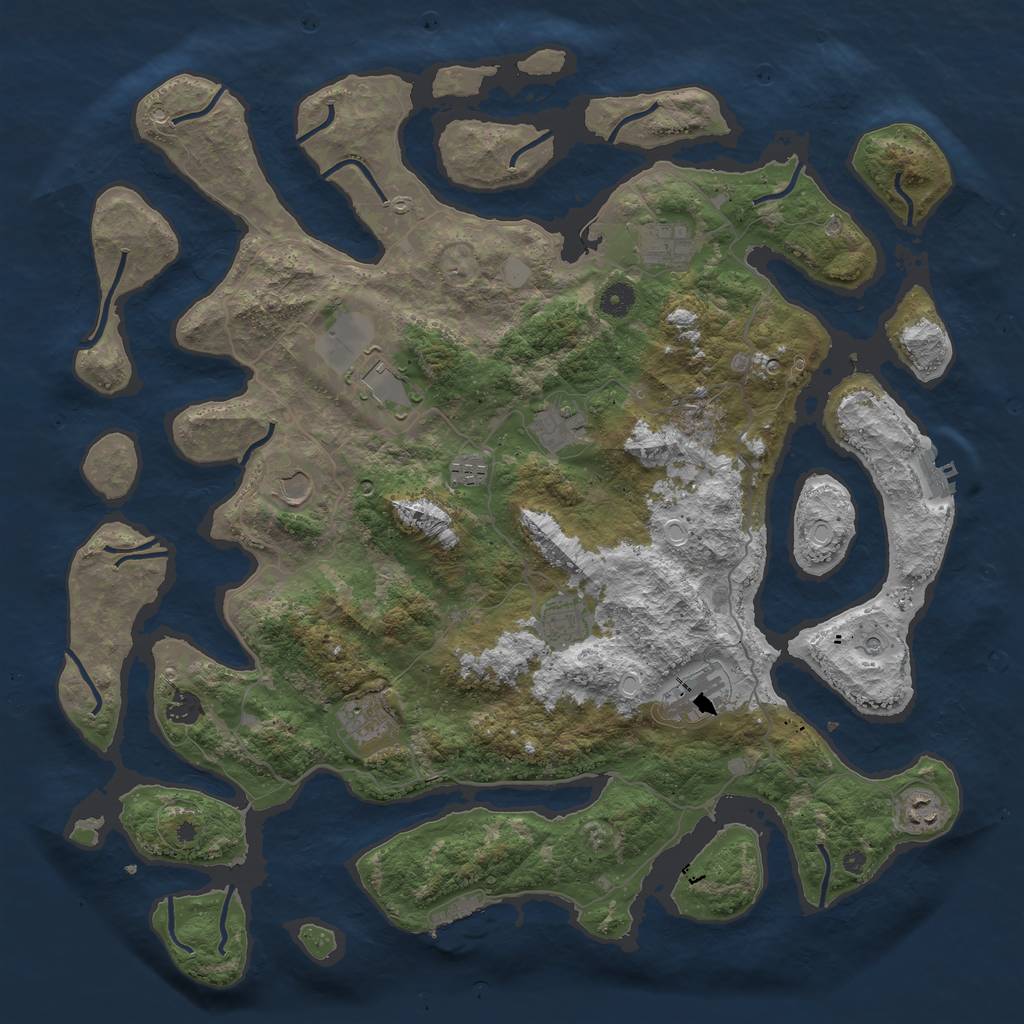 Rust Map: Procedural Map, Size: 4500, Seed: 936662, 18 Monuments