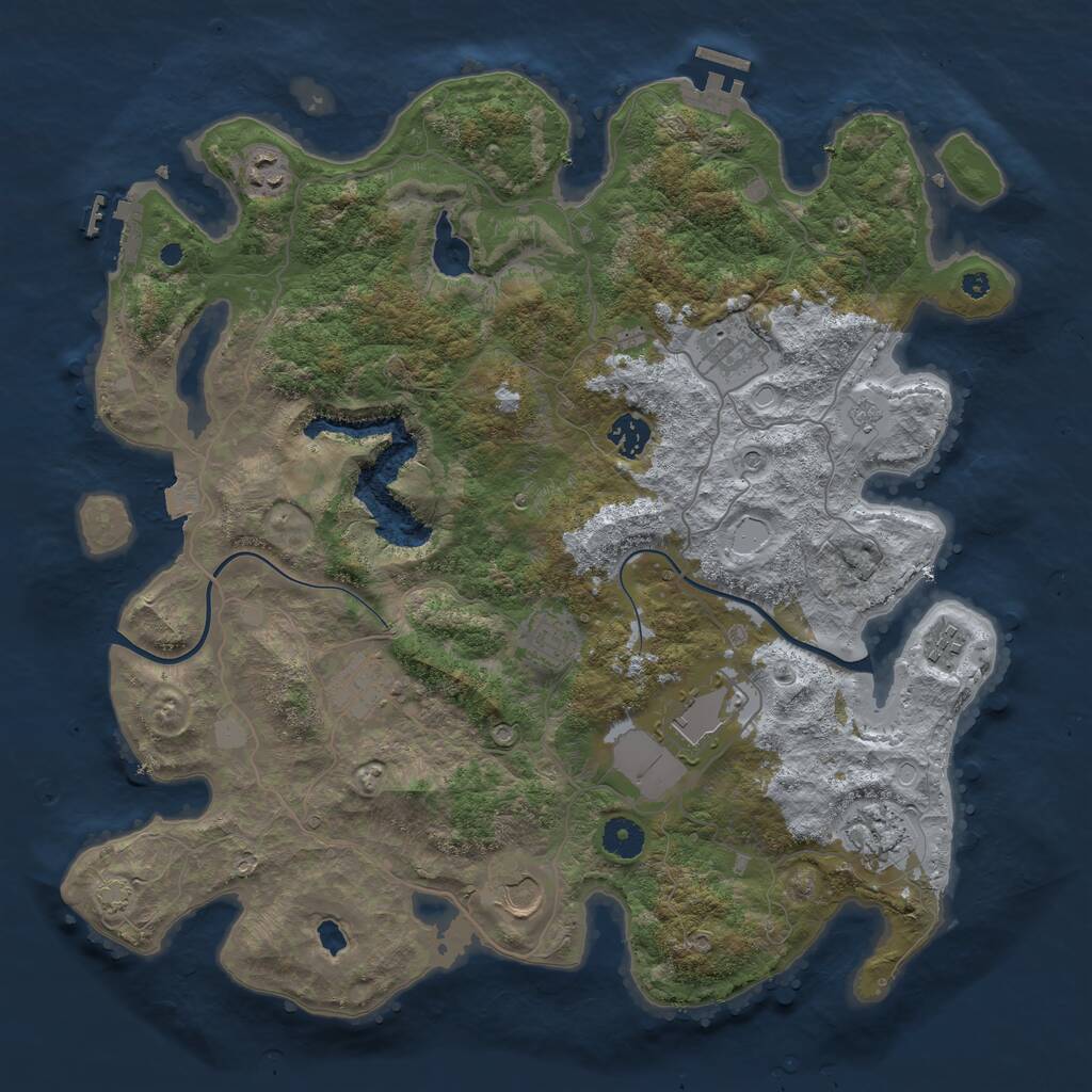 Rust Map: Procedural Map, Size: 4000, Seed: 829, 15 Monuments