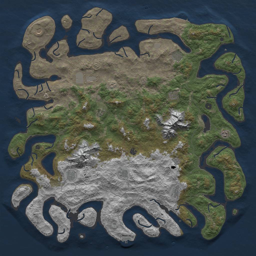 Rust Map: Procedural Map, Size: 6000, Seed: 107462284, 19 Monuments