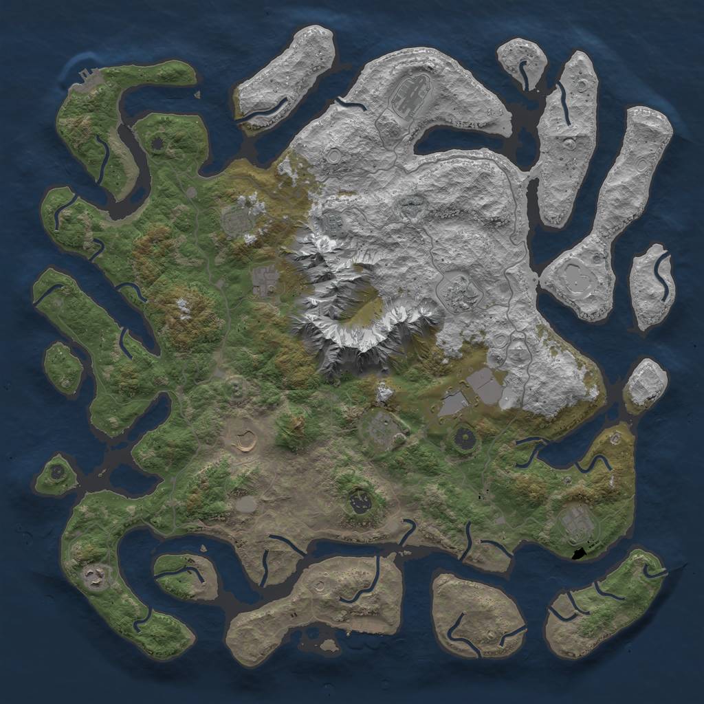 Rust Map: Procedural Map, Size: 5000, Seed: 234234242, 19 Monuments
