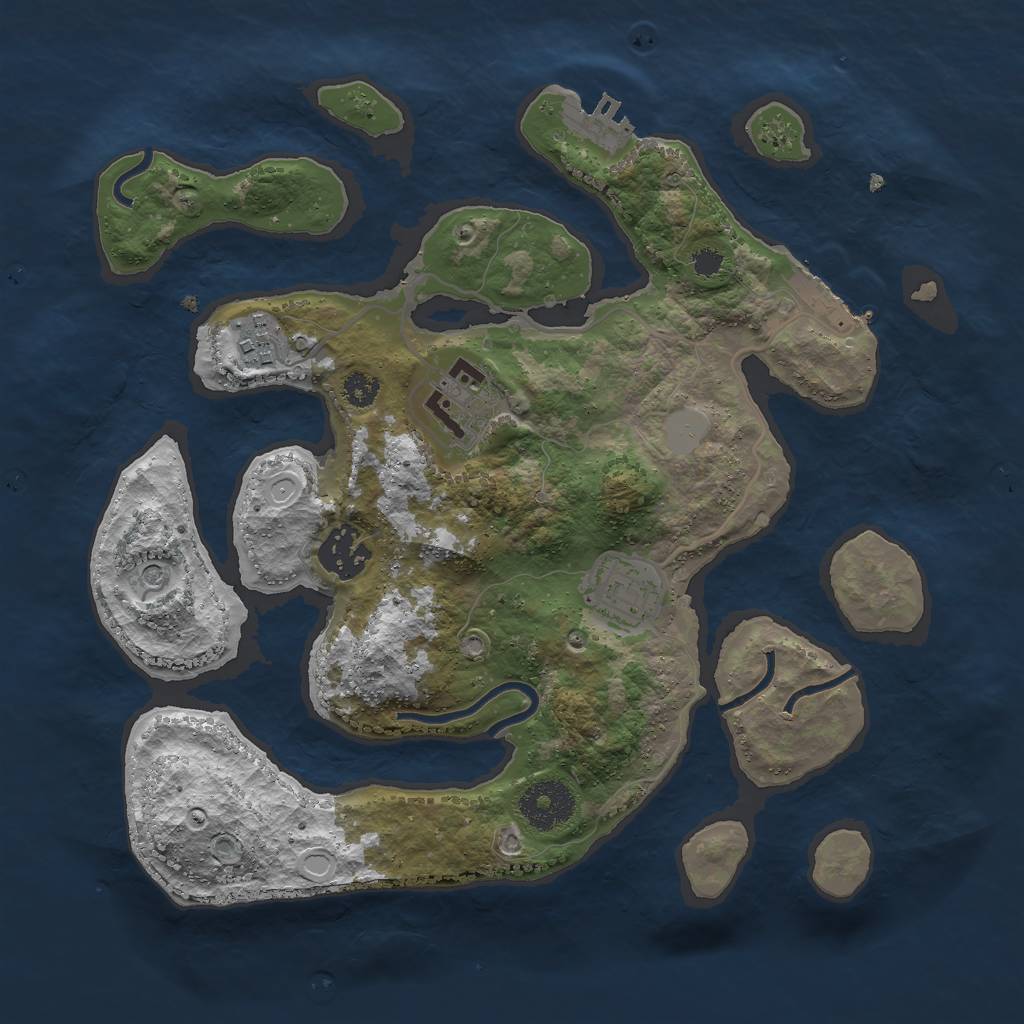 Rust Map: Procedural Map, Size: 3000, Seed: 49926534, 12 Monuments