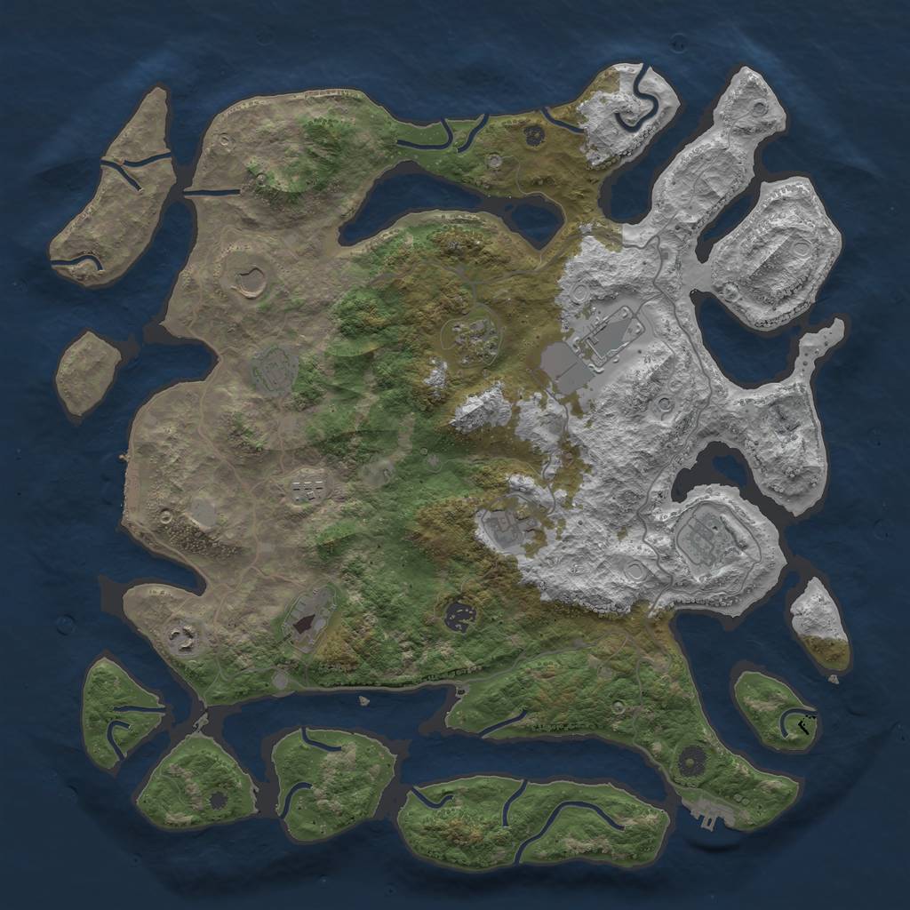 Rust Map: Procedural Map, Size: 4500, Seed: 5755994, 18 Monuments