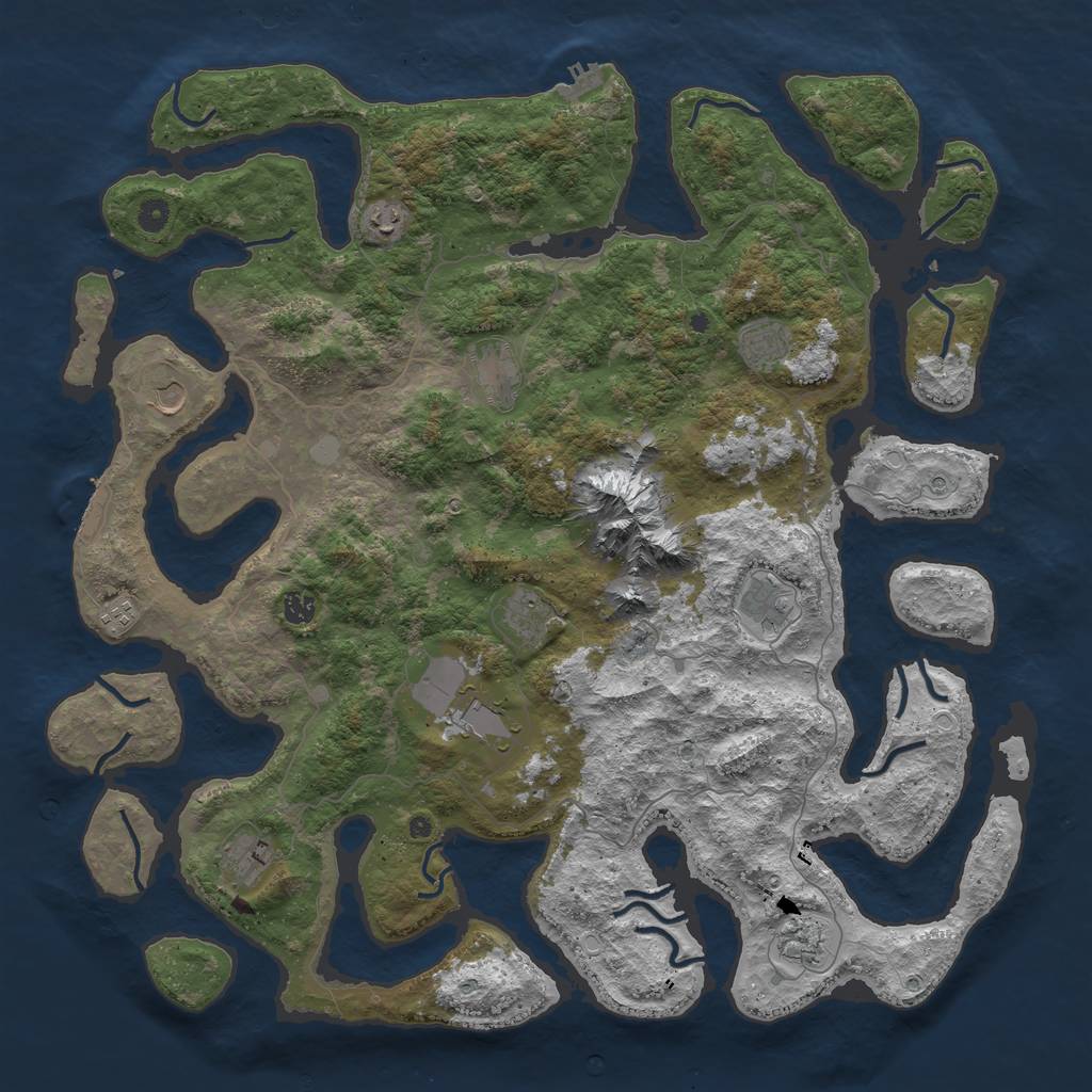 Rust Map: Procedural Map, Size: 5000, Seed: 459207369, 19 Monuments