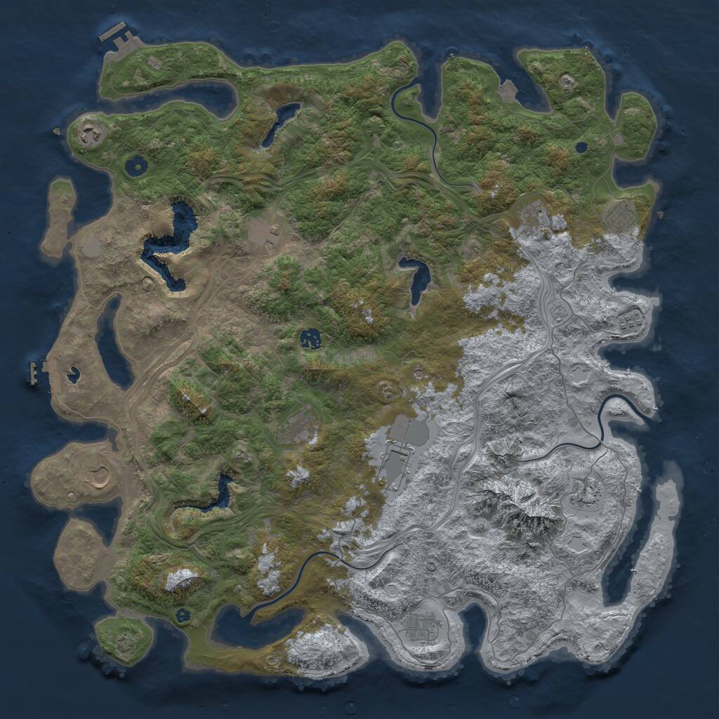 Rust Map: Procedural Map, Size: 5000, Seed: 459207369, 17 Monuments