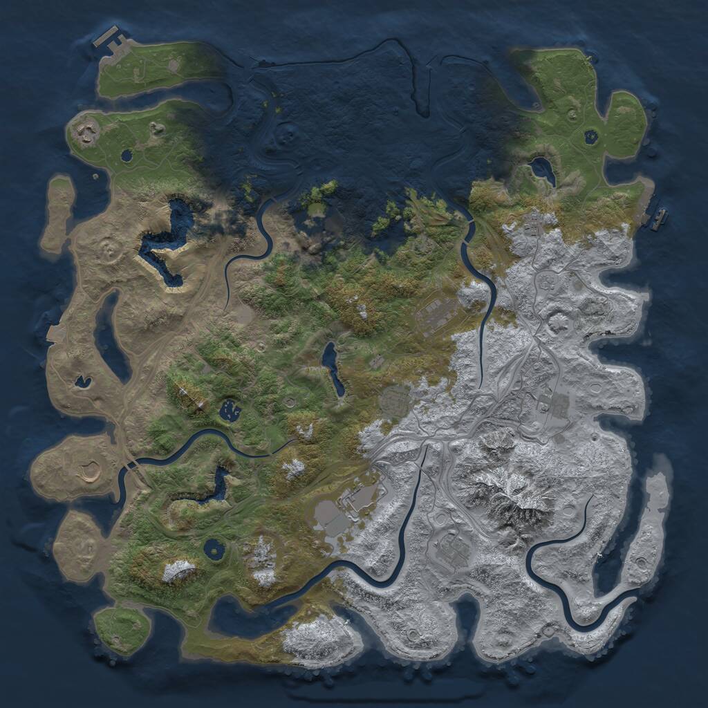 Rust Map: Procedural Map, Size: 5000, Seed: 459207369, 17 Monuments