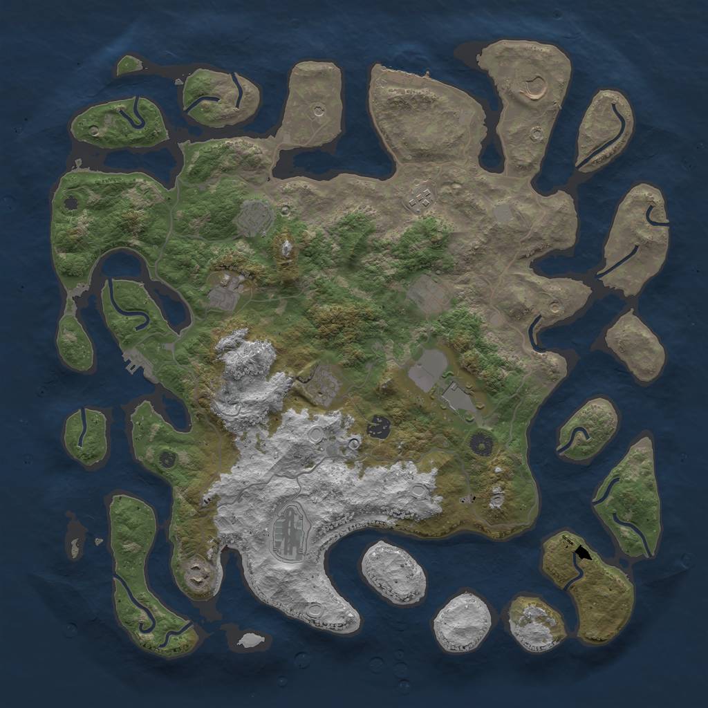 Rust Map: Procedural Map, Size: 4500, Seed: 435155, 18 Monuments