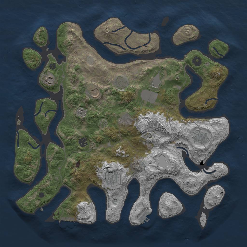 Rust Map: Procedural Map, Size: 4000, Seed: 89451, 17 Monuments