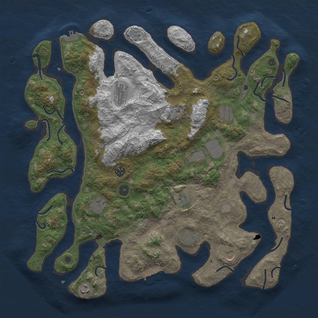 Rust Map: Procedural Map, Size: 4500, Seed: 2967766, 18 Monuments