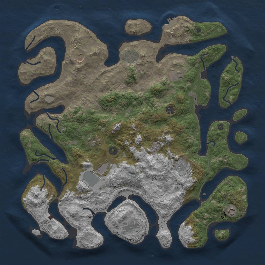 Rust Map: Procedural Map, Size: 4500, Seed: 6315730, 17 Monuments