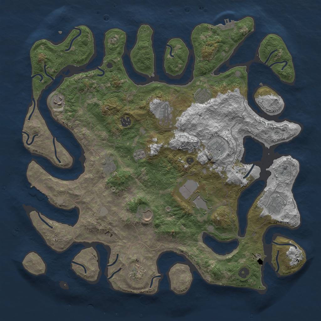 Rust Map: Procedural Map, Size: 4500, Seed: 197839, 19 Monuments