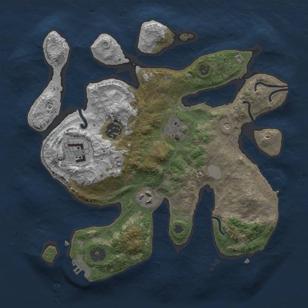 Rust Map: Procedural Map, Size: 3000, Seed: 792756066, 12 Monuments