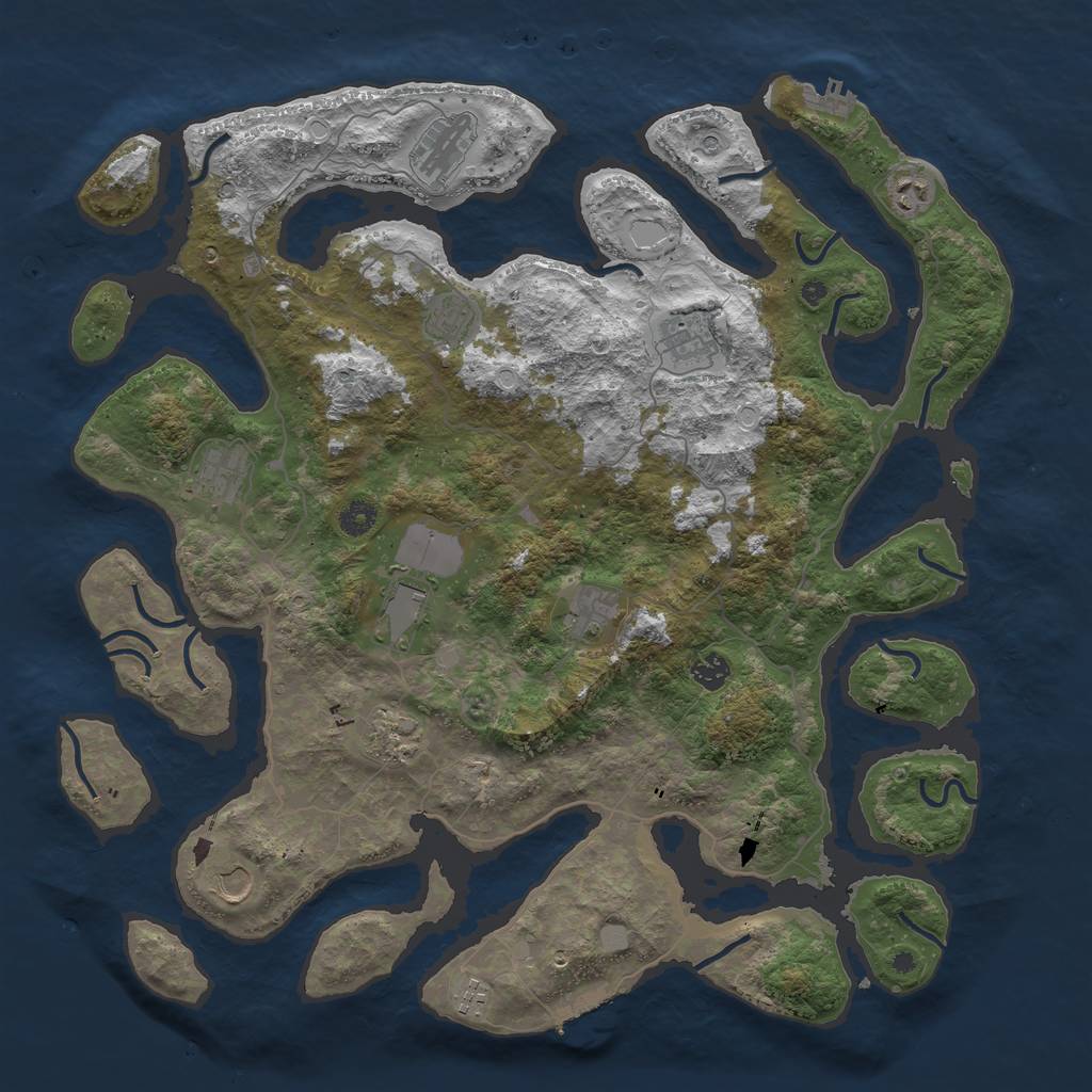 Rust Map: Procedural Map, Size: 4500, Seed: 3109154, 19 Monuments